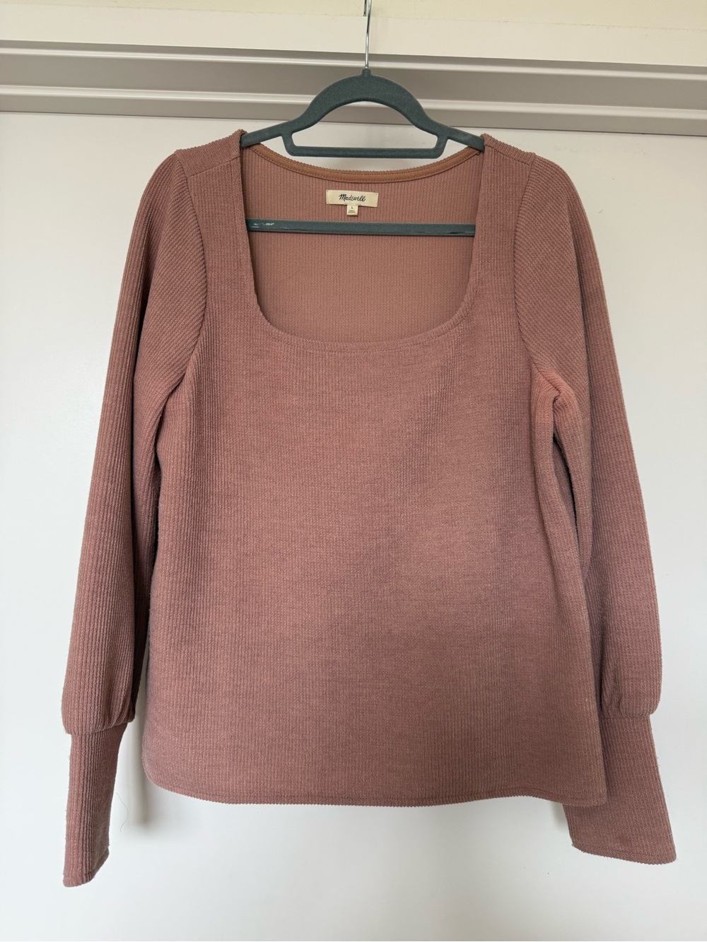 Madewell Scoop-Neck Knit Sweater in Dusty Rose
